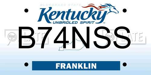 B74NSS Kentucky License Plate