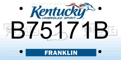 B75171B Kentucky License Plate