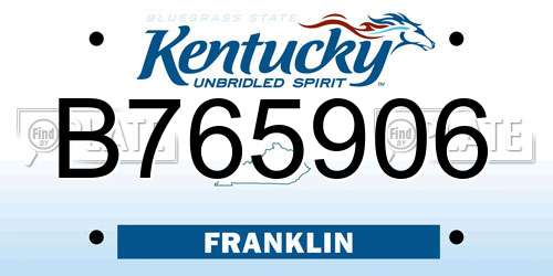 B765906 Kentucky License Plate