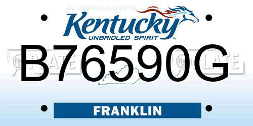B76590G Kentucky License Plate