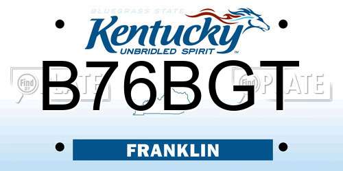 B76BGT Kentucky License Plate