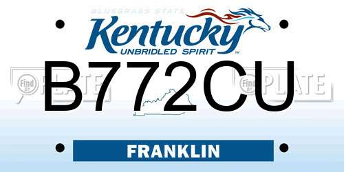 B772CU Kentucky License Plate