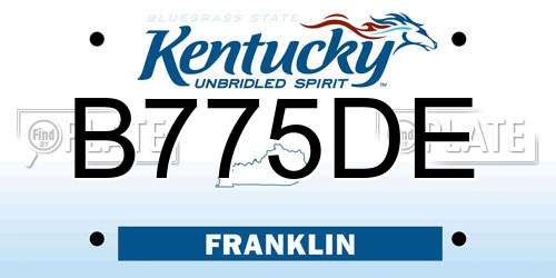 B775DE Kentucky License Plate