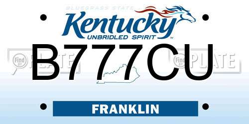 B777CU Kentucky License Plate