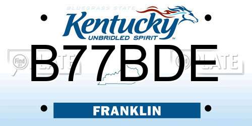 B77BDE Kentucky License Plate