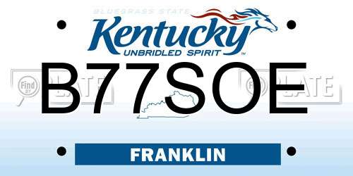 B77SOE Kentucky License Plate