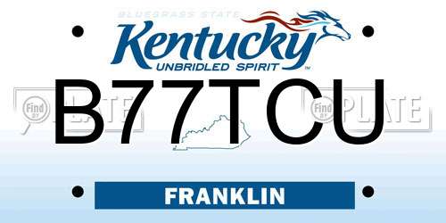 B77TCU Kentucky License Plate