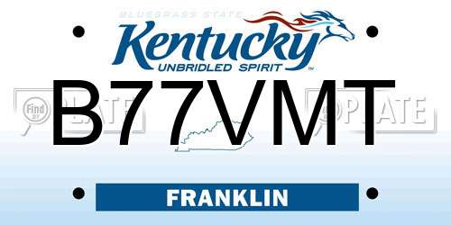 B77VMT Kentucky License Plate