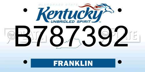 B787392 Kentucky License Plate