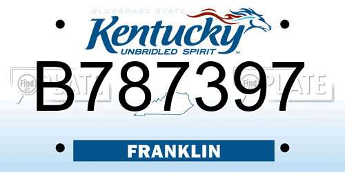 B787397 Kentucky License Plate