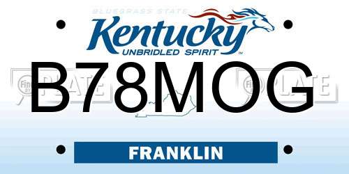 B78MOG Kentucky License Plate