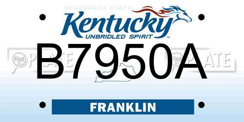B7950A Kentucky License Plate
