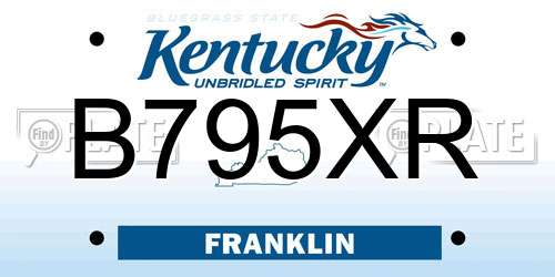 B795XR Kentucky License Plate