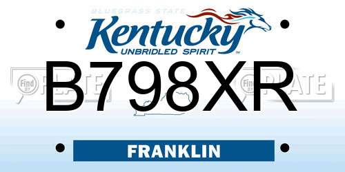 B798XR Kentucky License Plate