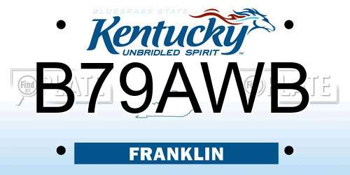 B79AWB Kentucky License Plate