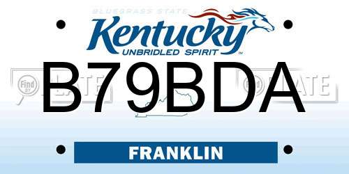 B79BDA Kentucky License Plate