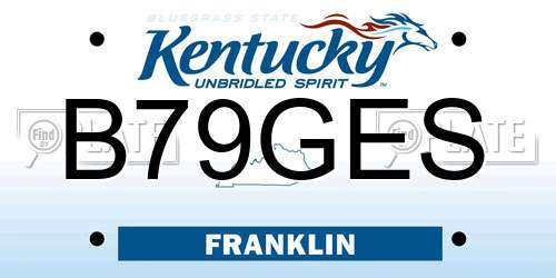B79GES Kentucky License Plate