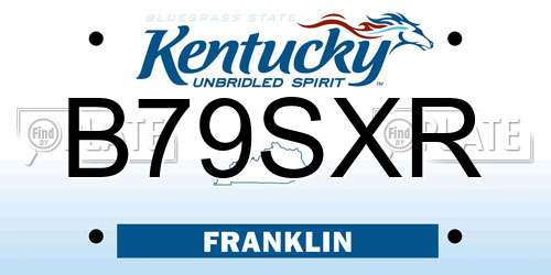 B79SXR Kentucky License Plate