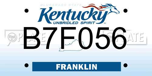 B7F056 Kentucky License Plate