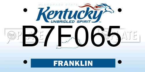 B7F065 Kentucky License Plate