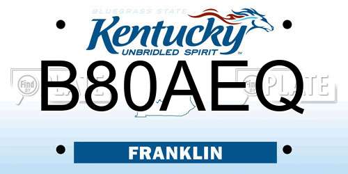 B80AEQ Kentucky License Plate