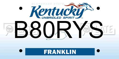 B80RYS Kentucky License Plate