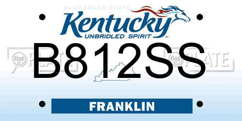 B812SS Kentucky License Plate