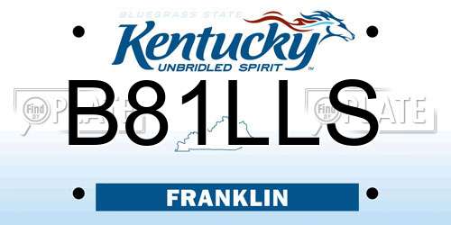 B81LLS Kentucky License Plate