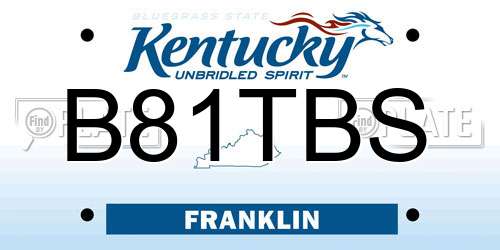 B81TBS Kentucky License Plate