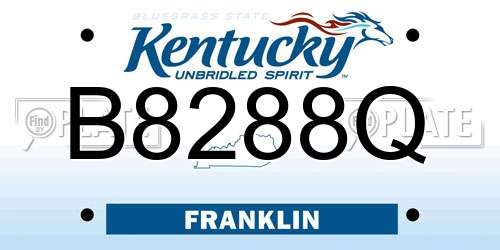 B8288Q Kentucky License Plate