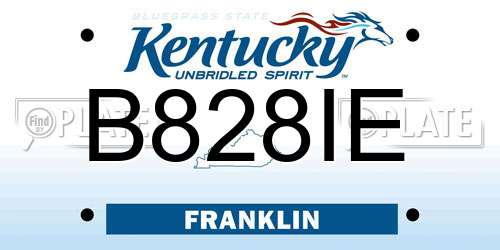 B828IE Kentucky License Plate