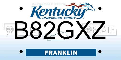 B82GXZ Kentucky License Plate