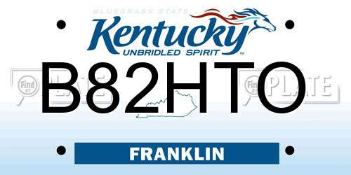 B82HTO Kentucky License Plate