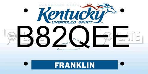 B82QEE Kentucky License Plate