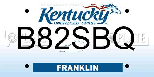 B82SBQ Kentucky License Plate
