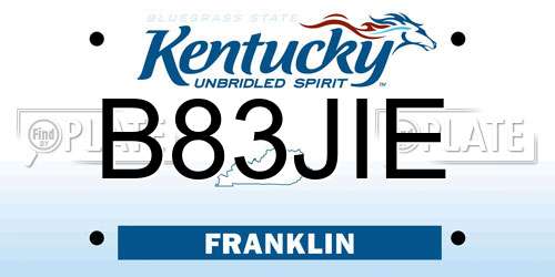 B83JIE Kentucky License Plate