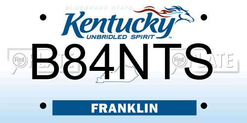 B84NTS Kentucky License Plate