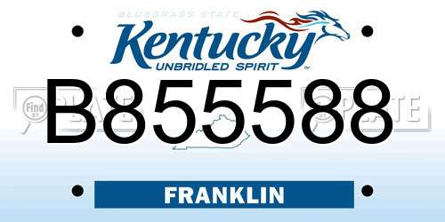B855588 Kentucky License Plate