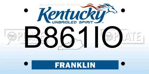 B861IO Kentucky License Plate