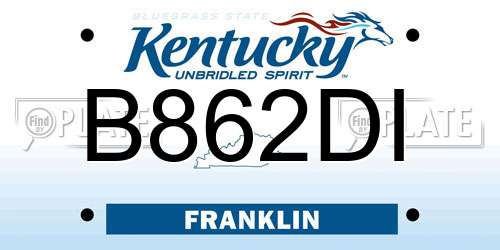 B862DI Kentucky License Plate