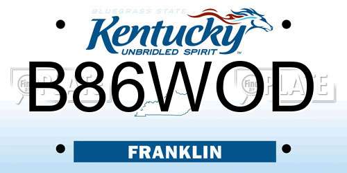 B86WOD Kentucky License Plate