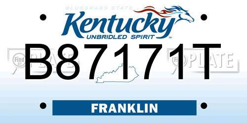 B87171T Kentucky License Plate