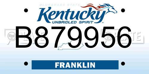 B879956 Kentucky License Plate