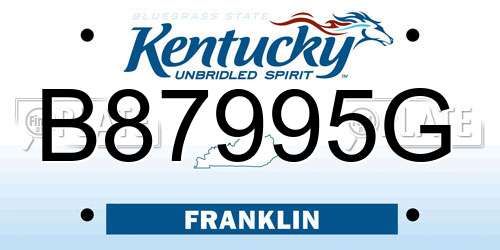 B87995G Kentucky License Plate