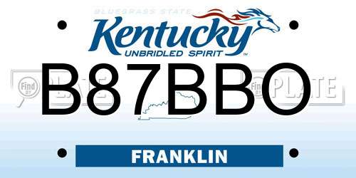 B87BBO Kentucky License Plate