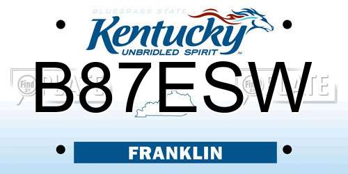 B87ESW Kentucky License Plate