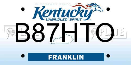 B87HTO Kentucky License Plate