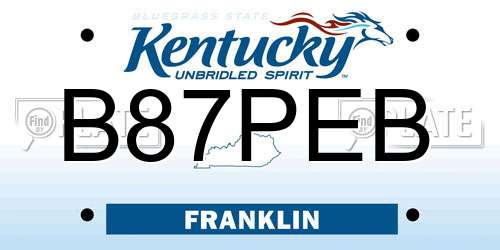 B87PEB Kentucky License Plate