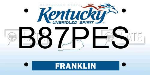 B87PES Kentucky License Plate