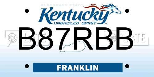 B87RBB Kentucky License Plate